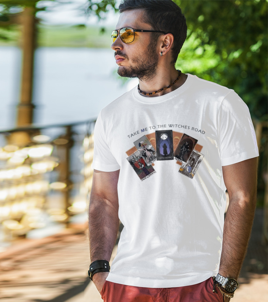Take Me To The Witches Road Tarot Card Collection With Mystical Figures T-Shirt