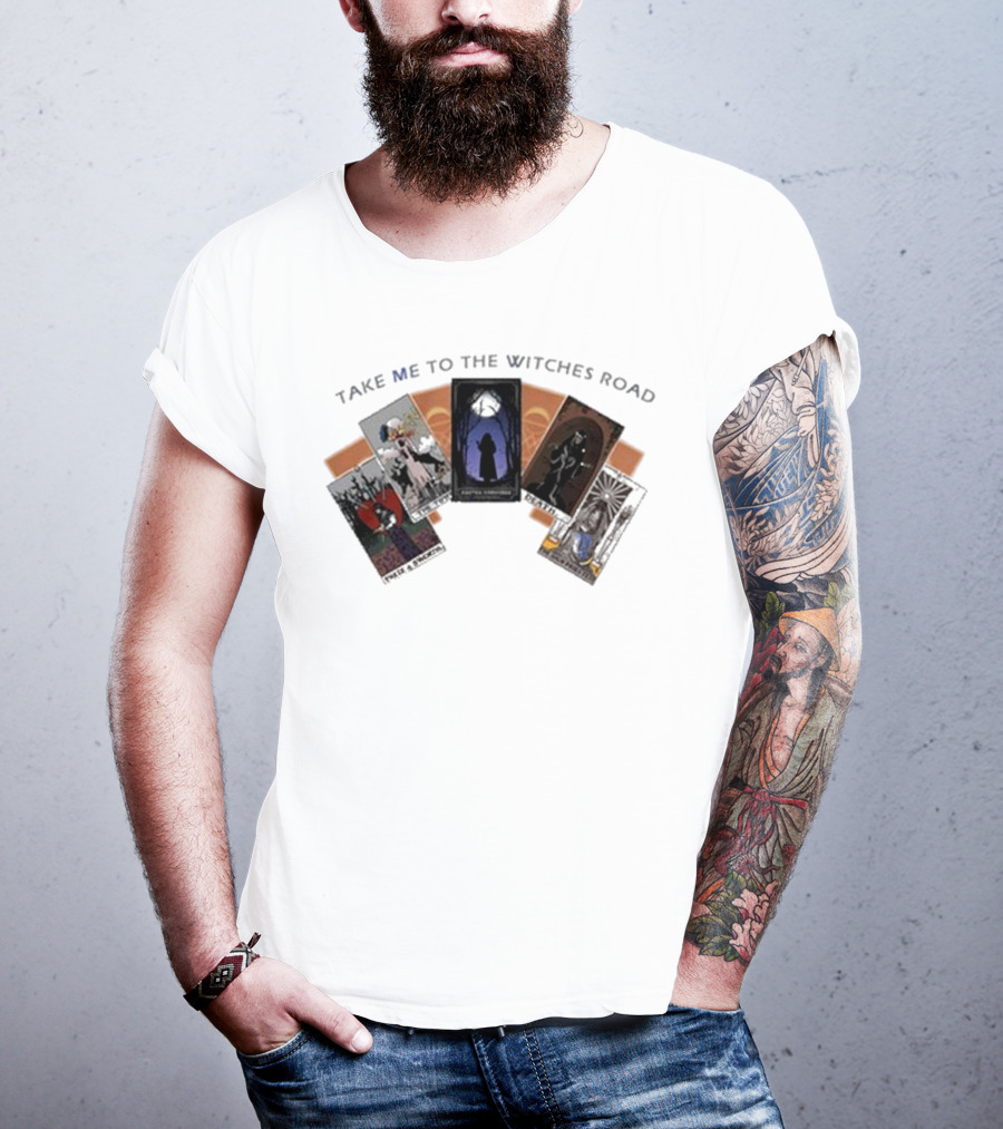 Take Me To The Witches Road Tarot Card Collection With Mystical Figures T-Shirt
