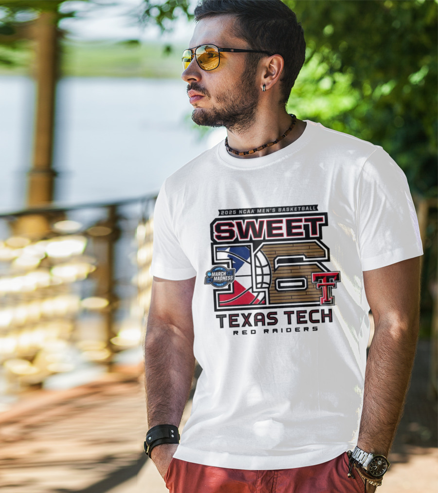 Texas Tech Basketball Sweet 16 Above The Rim 2025 Grey Tri-Blend T-Shirt