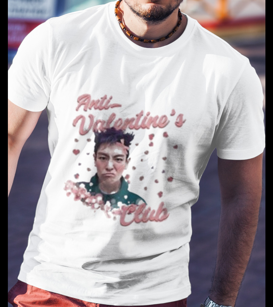 Anti Valentine’s Club Pouting Face Hearts T-Shirt