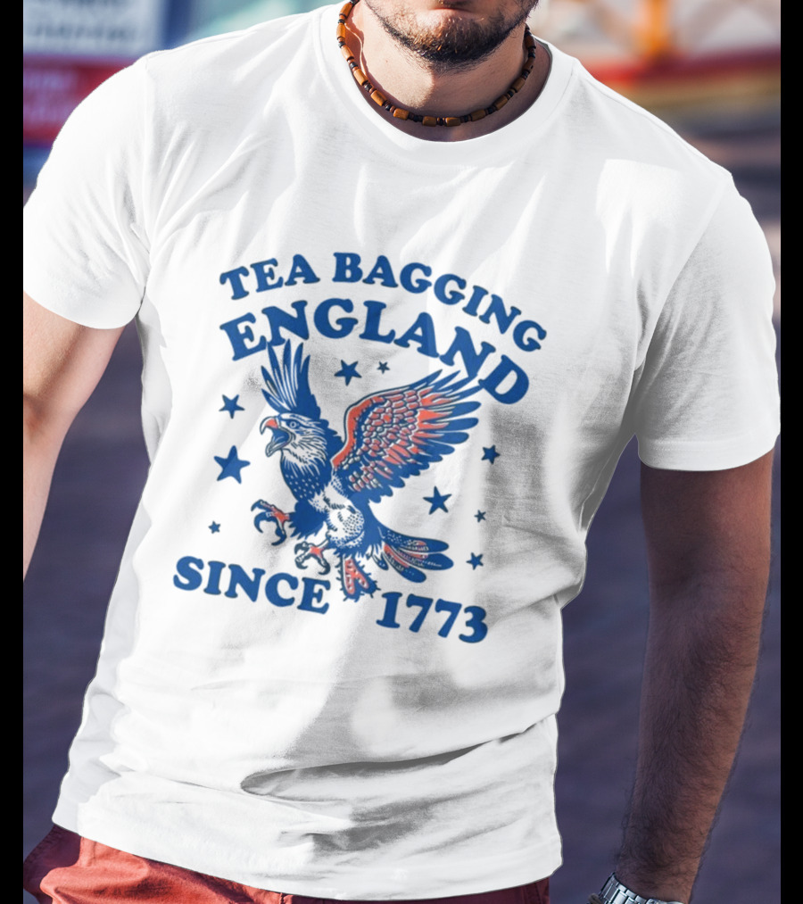 Tea Bagging England Since 1773 Bald Eagle And Stars T-Shirt