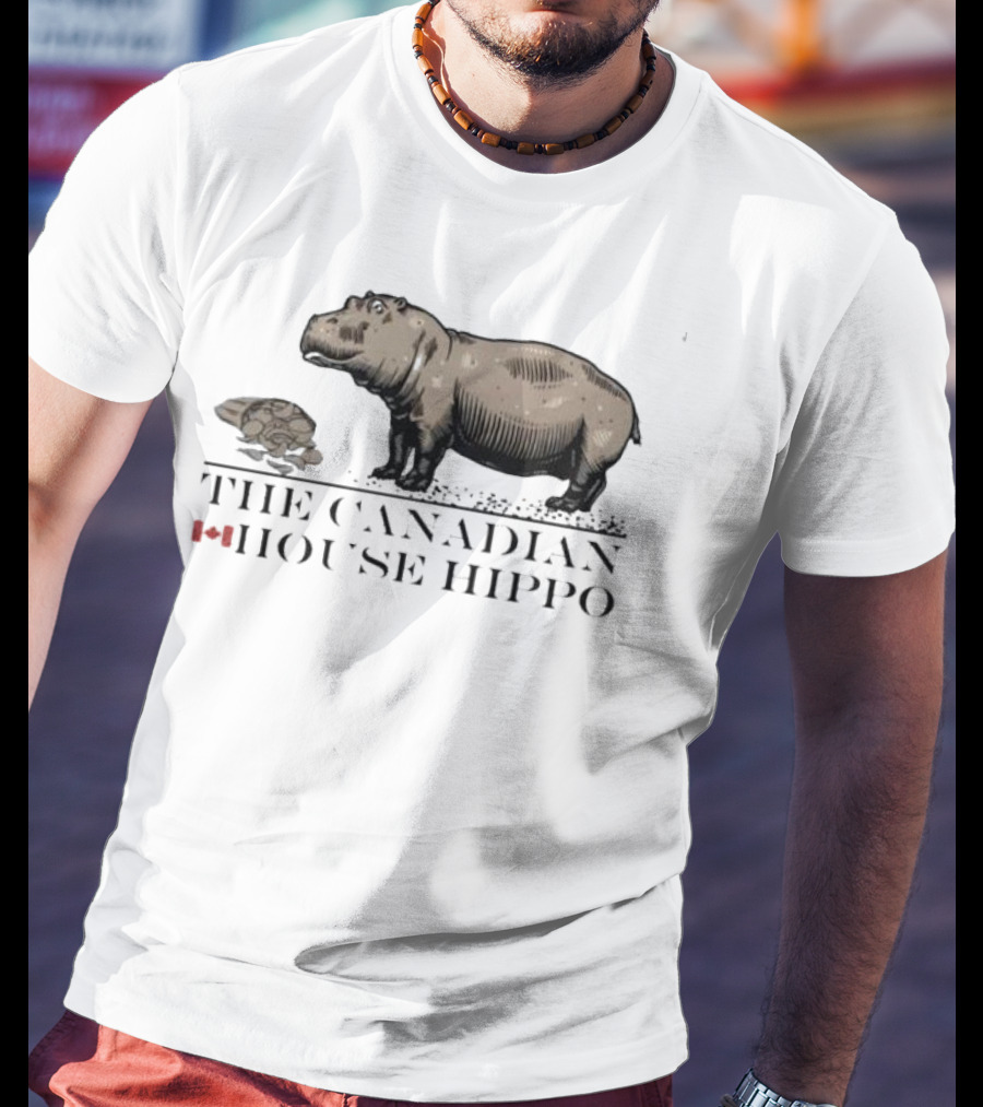 Canadian House Hippo With Turtle And Leaf Icon T-Shirt