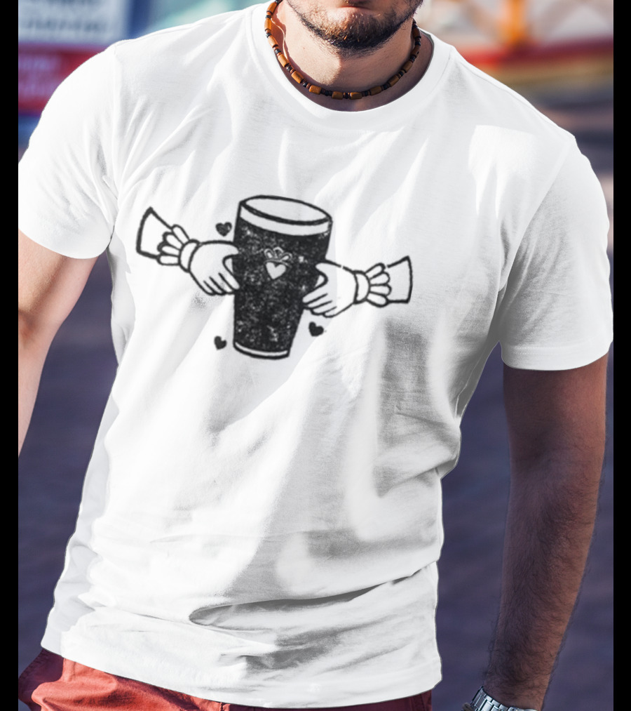 Claddagh Pint With Heart And Hands Embrace T-Shirt