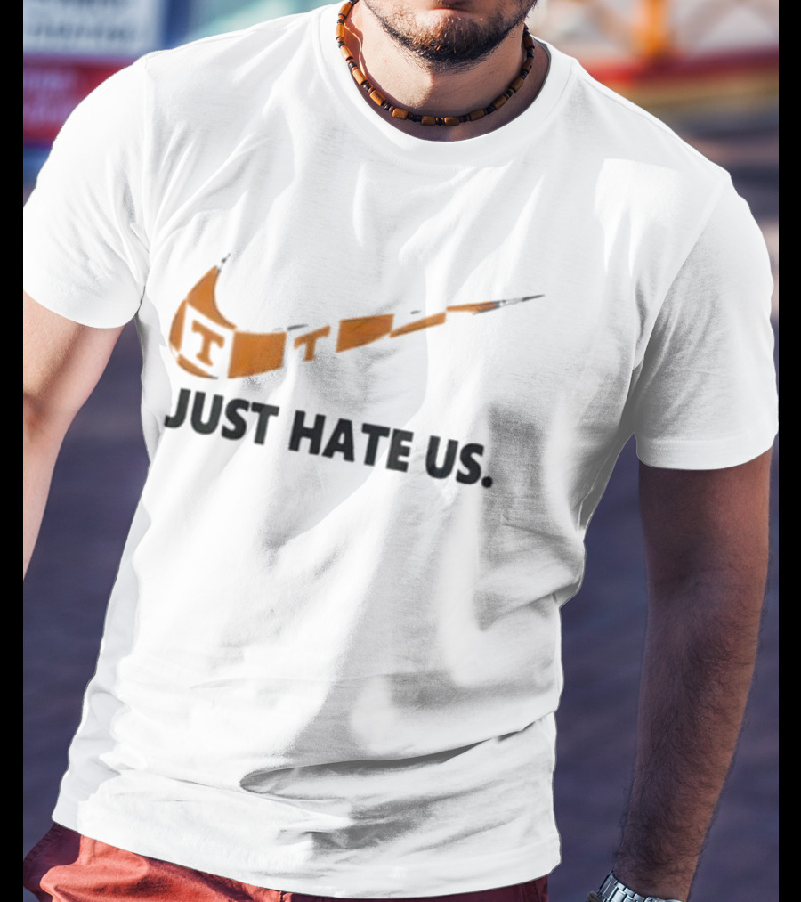Tennessee Volunteers Just Hate Us Nike Swoosh Parody T-Shirt