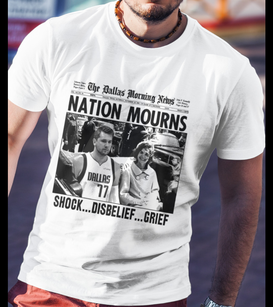 The Dallas Morning News Nation Mourns Shock Disbelief Grief Basketball Player And Smiling Woman T-Shirt
