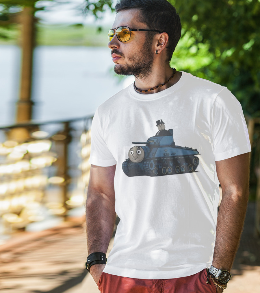 Thomas The Tank Engine And Sir Topham Hatt Tank Fusion Funny T-Shirt