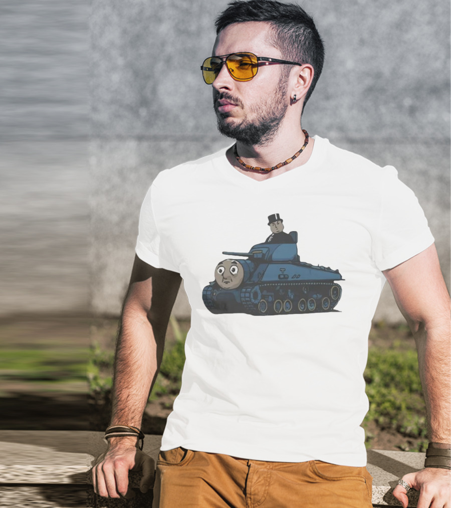 Thomas The Tank Engine And Sir Topham Hatt Tank Fusion Funny T-Shirt