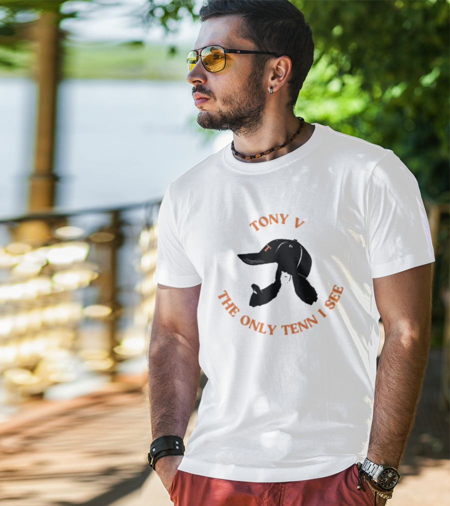 TONY V THE ONLY TENN I SEE Orange Text T-Shirt