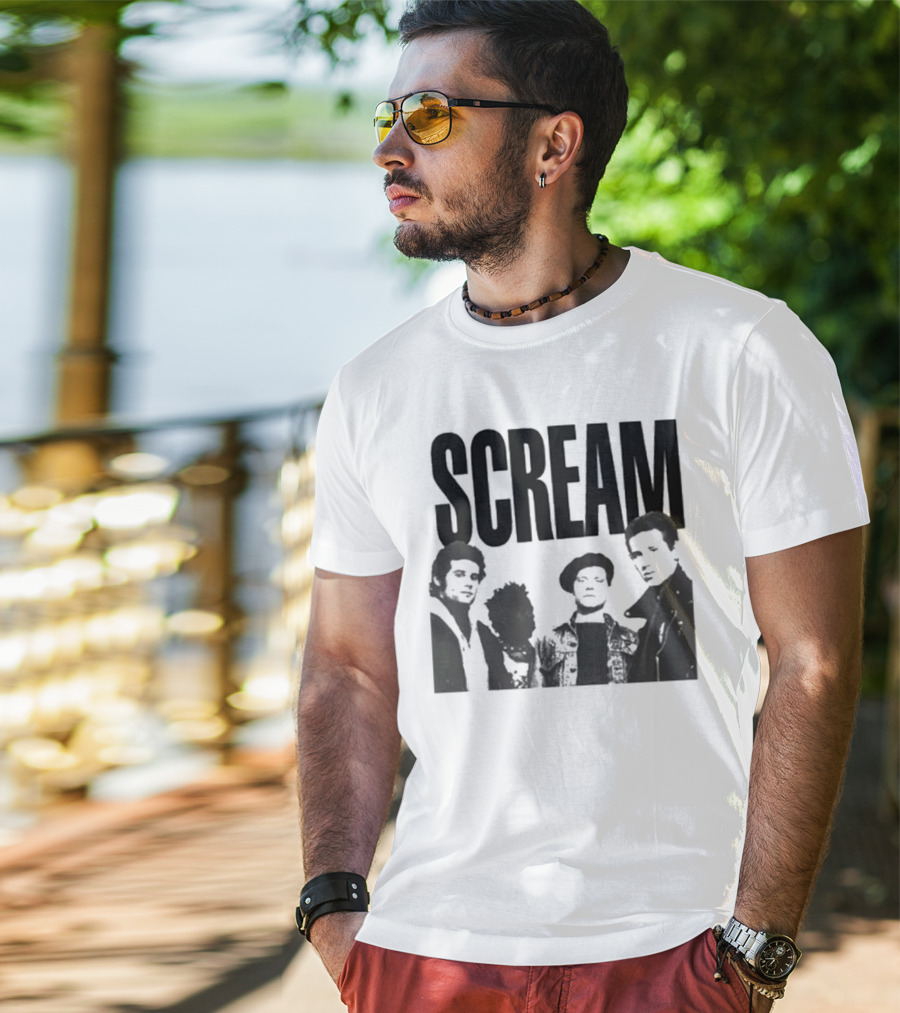 SCREAM Logo With Cartoon Band Graphic T-Shirt