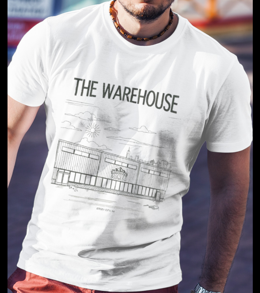 The Warehouse Games Jersey City NJ Skyline Sun And Clouds T-Shirt