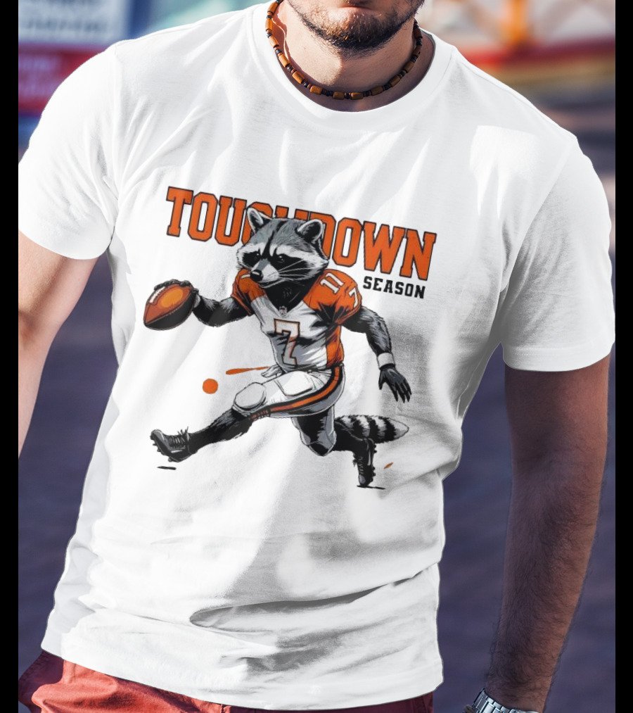 Touchdown Season Raccoon Football Fun T-Shirt