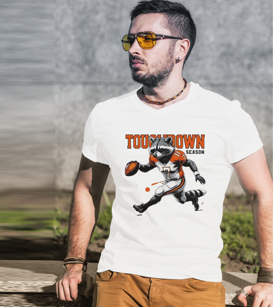 Touchdown Season Raccoon Football Fun T-Shirt