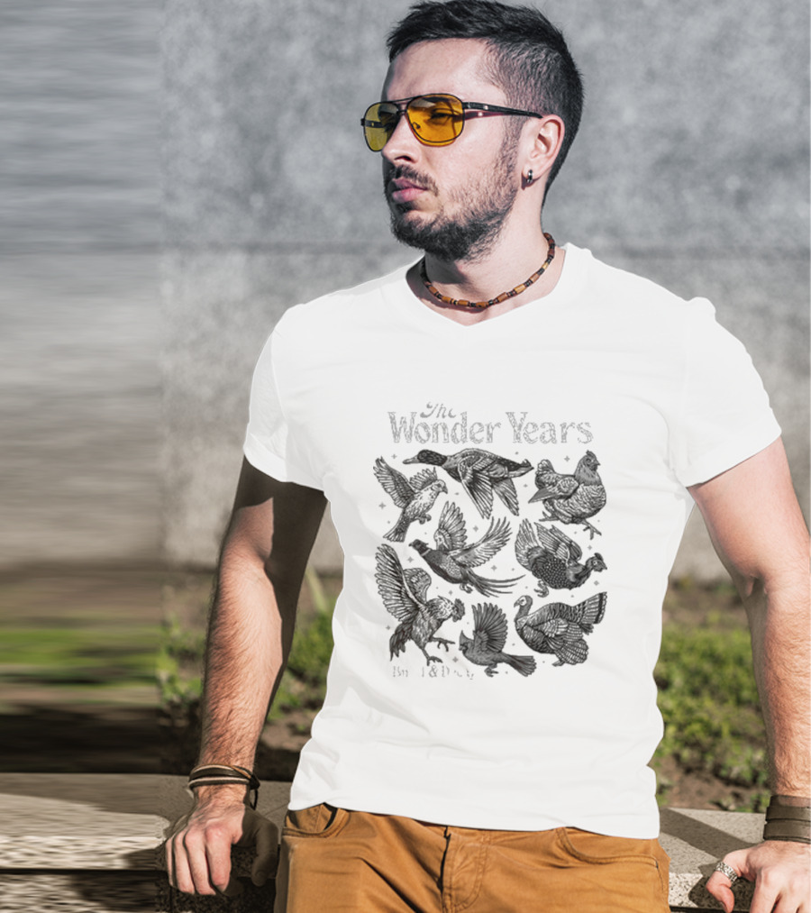 The Wonder Years Burst And Decay Bird Collage Falling Leaves T-Shirt
