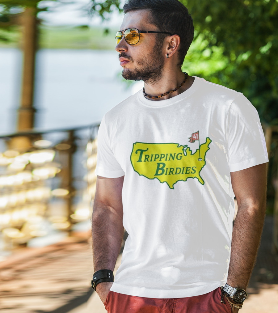 Tripping Birdies USA Map Masters Golf Flag 41 T-Shirt