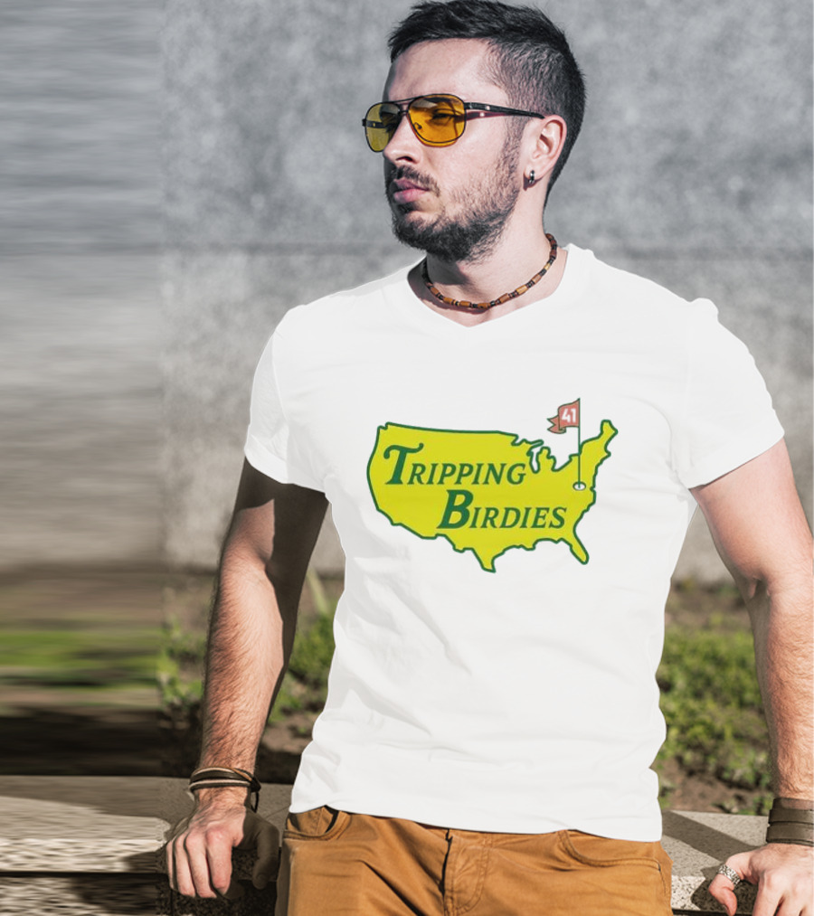 Tripping Birdies USA Map Masters Golf Flag 41 T-Shirt