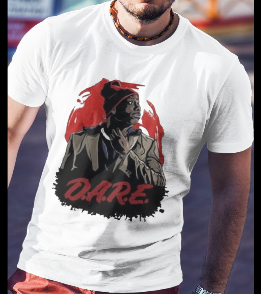 Tyrone D.A.R.E. Red Jacket Beanie Mock Hilarious Character Style T-Shirt