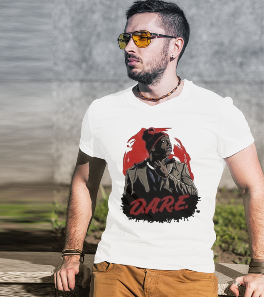 Tyrone D.A.R.E. Red Jacket Beanie Mock Hilarious Character Style T-Shirt