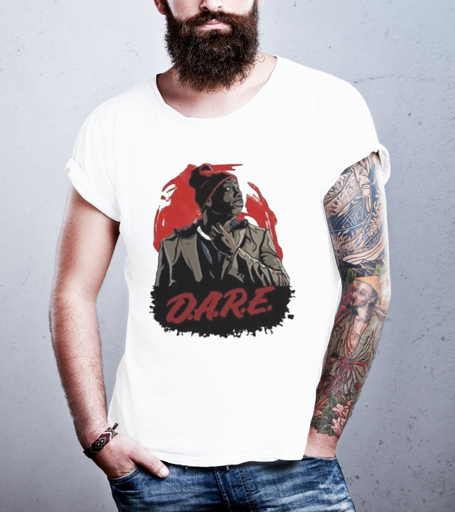 Tyrone D.A.R.E. Red Jacket Beanie Mock Hilarious Character Style T-Shirt