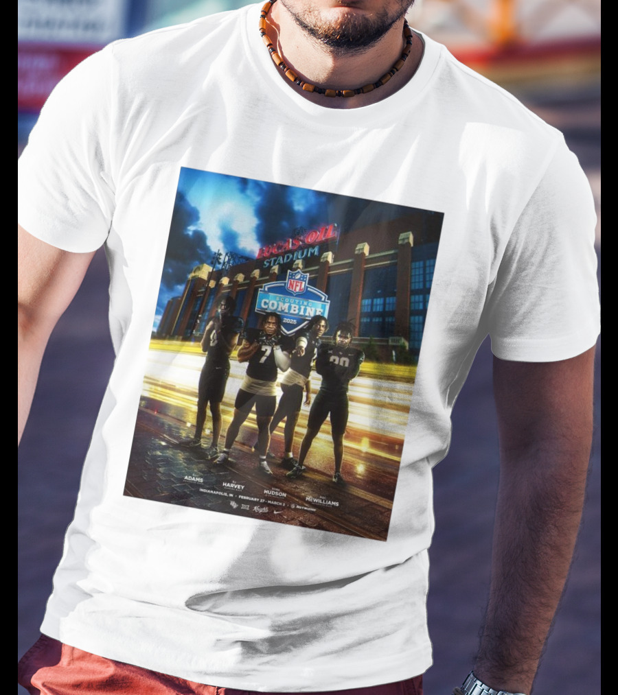 Lucas Oil Stadium NFL Scouting Combine 2025 UCF Adams Harvey Hudson McWilliams Indianapolis T-Shirt