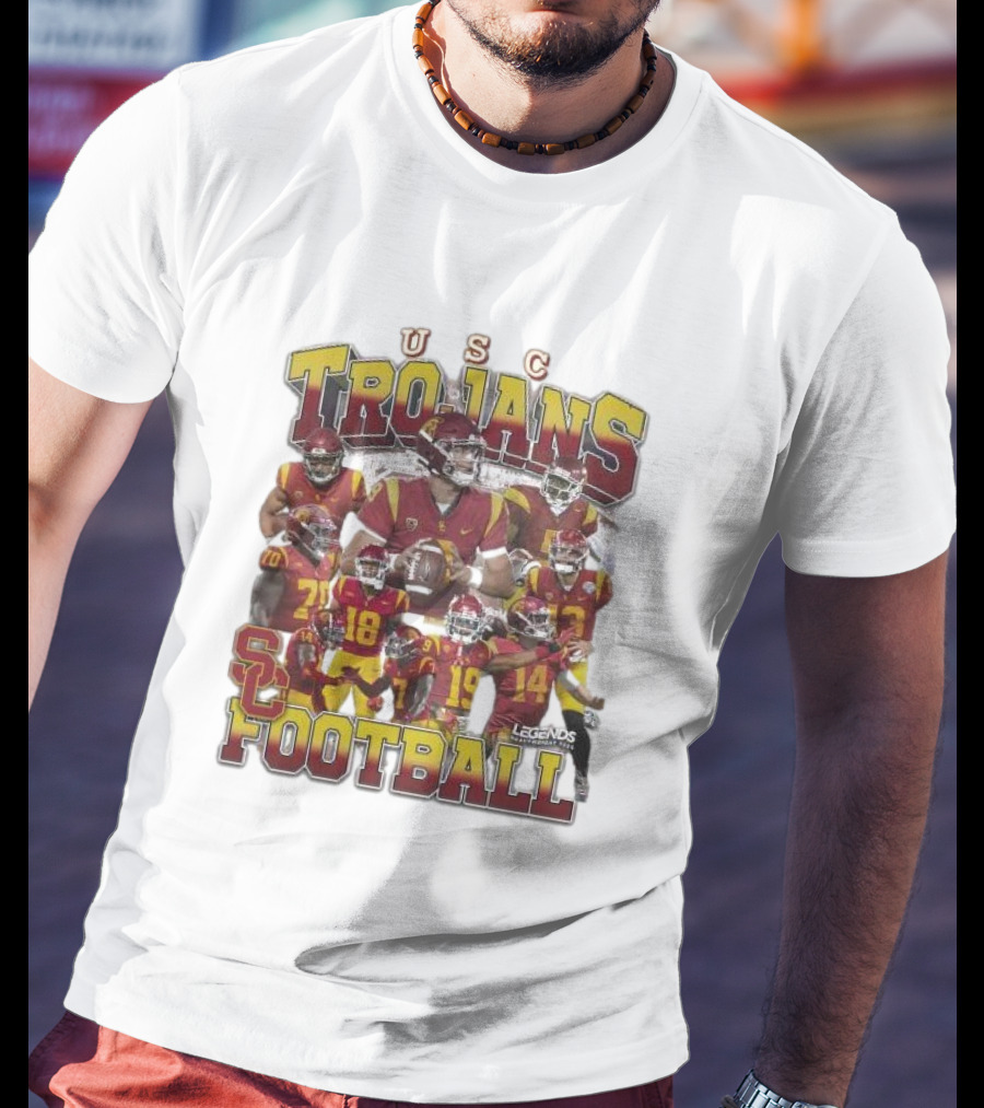 USC Trojans Football Legends Heavy Weight Players Collection T-Shirt