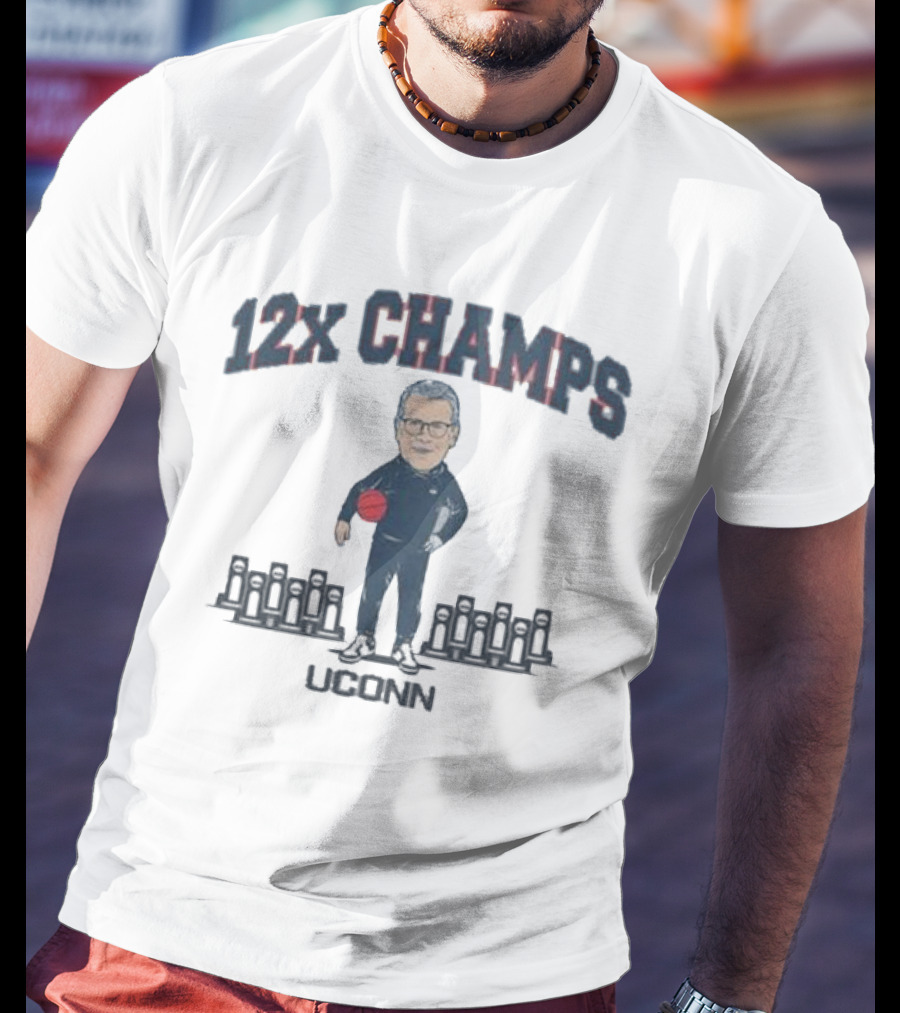 UConn Huskies 12x Champs Geno Auriemma Basketball T-Shirt