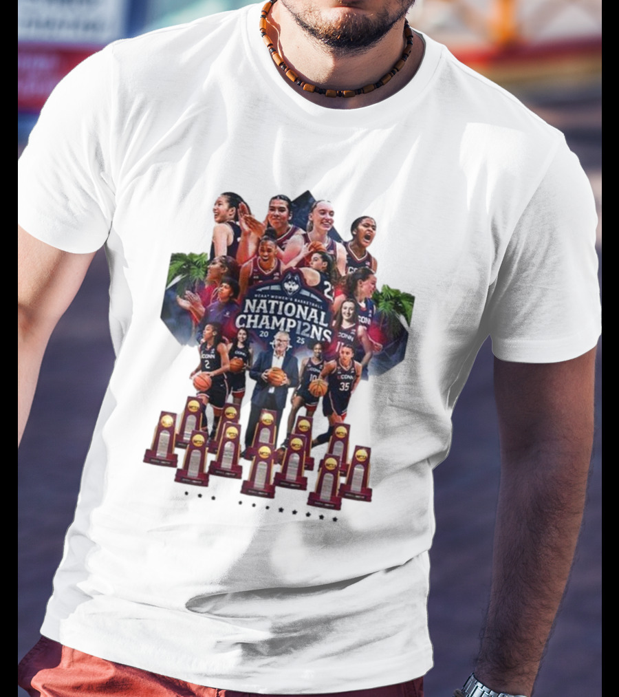 UConn Women's Basketball National Champ12ns 2025 NCAA 12th Title Celebration T-Shirt