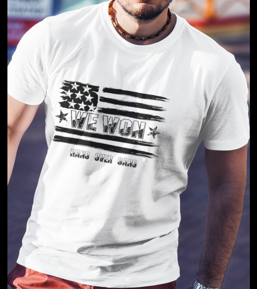 We Won Hang Over Gang Tattooed Skeleton Mic Icon Celebration T-Shirt