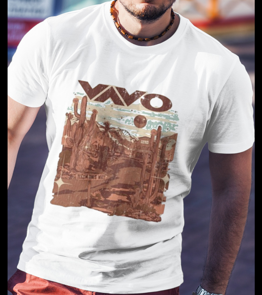 Vavo Cactus Desert Scene Neon Honky Tonk Midweight T-Shirt
