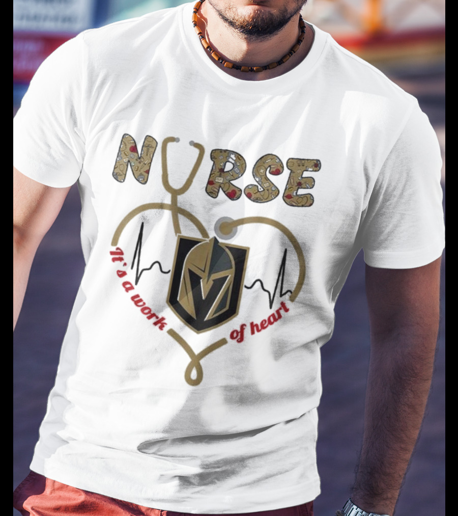 Vegas Golden Knights Nurse Heart Of Gold Appreciation Night 2025 T-Shirt
