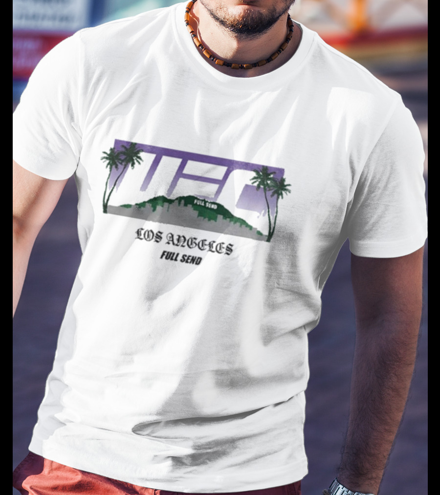 UFC Los Angeles Skyline With Palm Trees Blanc T-Shirt
