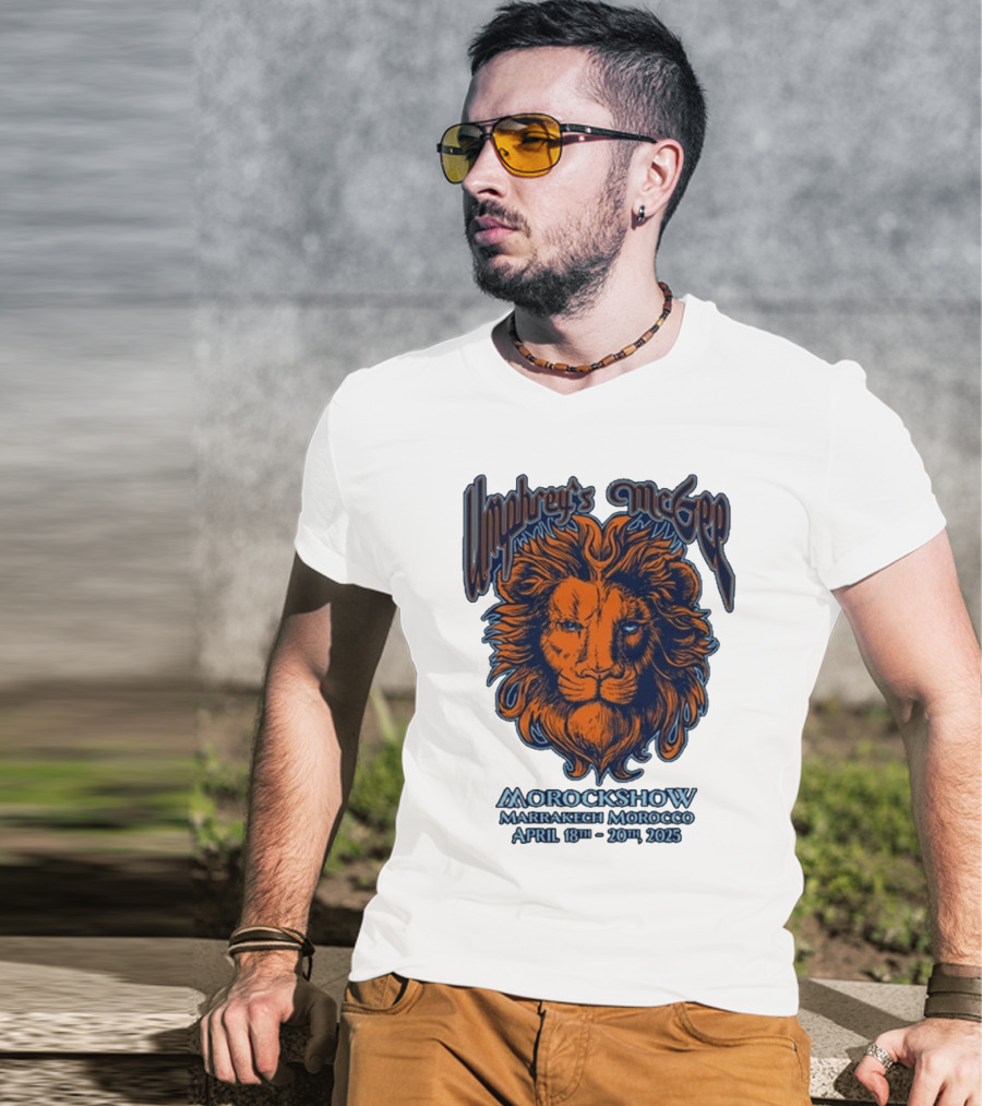 Umphrey’s McGee Morockshow Marrakech Morocco April 18th-20th 2025 Lion Art T-Shirt
