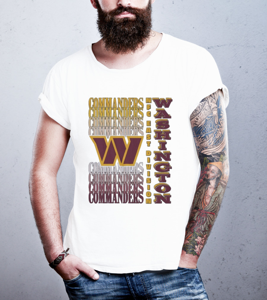 Washington Commanders NFC East Division W Logo Football Team T-Shirt
