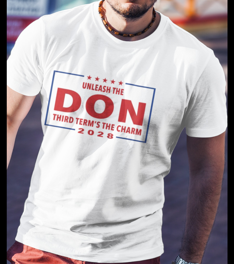 Unleash The Don Third Term’s The Charm 2028 Five Stars Red Blue Frame T-Shirt