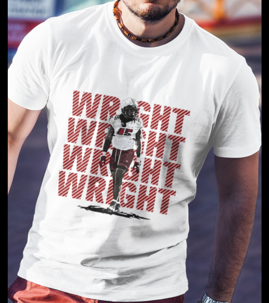 Wright Football Gameday Player Red Athletic Repetition T-Shirt