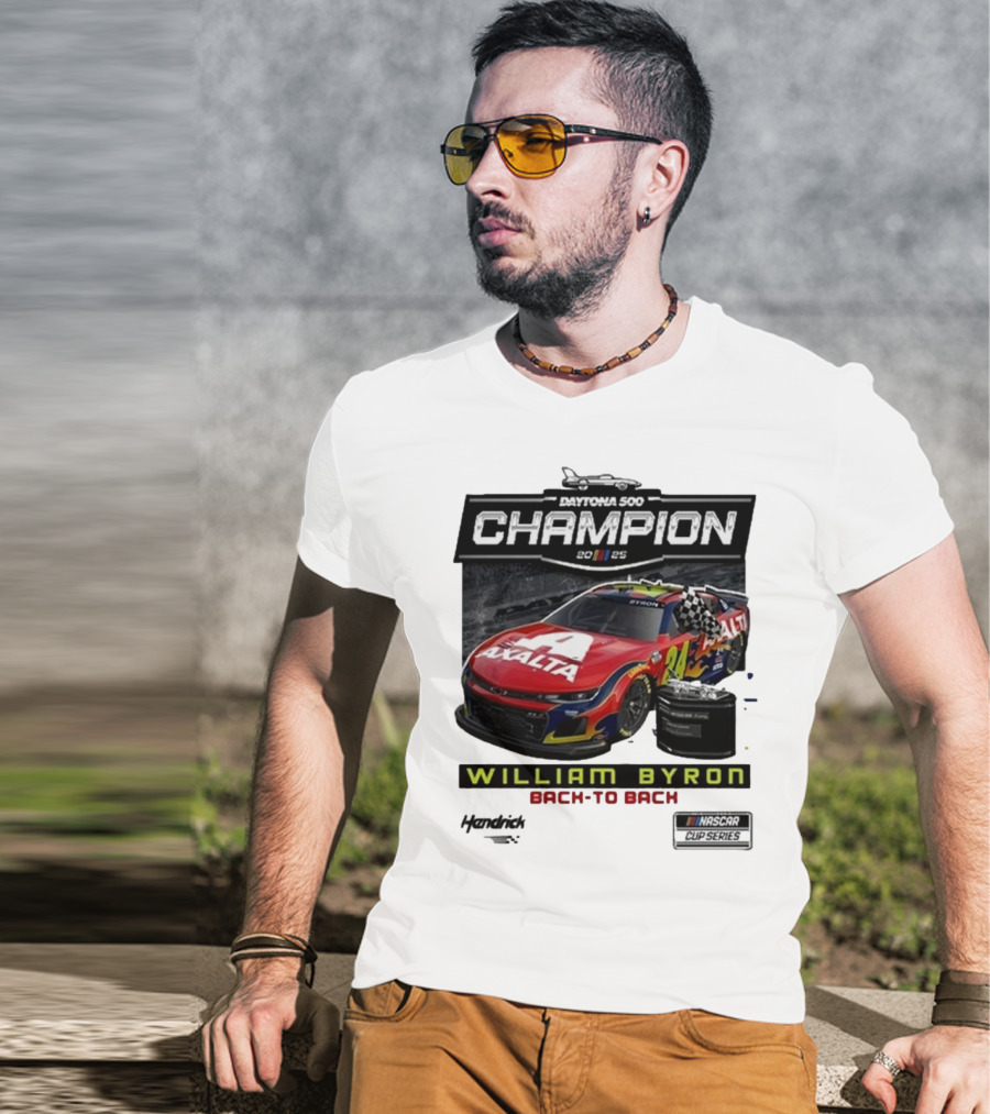 Daytona 500 Champion 2025 William Byron Back To Back NASCAR Cup Series T-Shirt