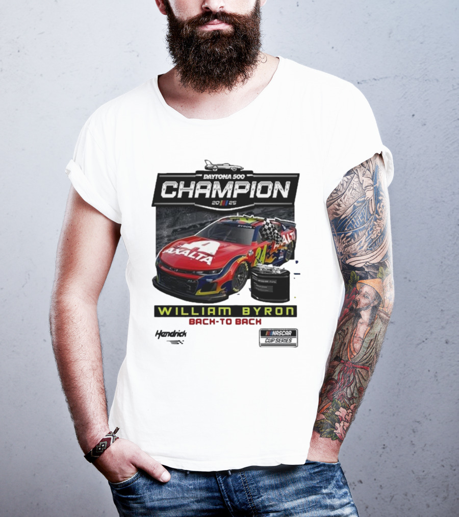 Daytona 500 Champion 2025 William Byron Back To Back NASCAR Cup Series T-Shirt
