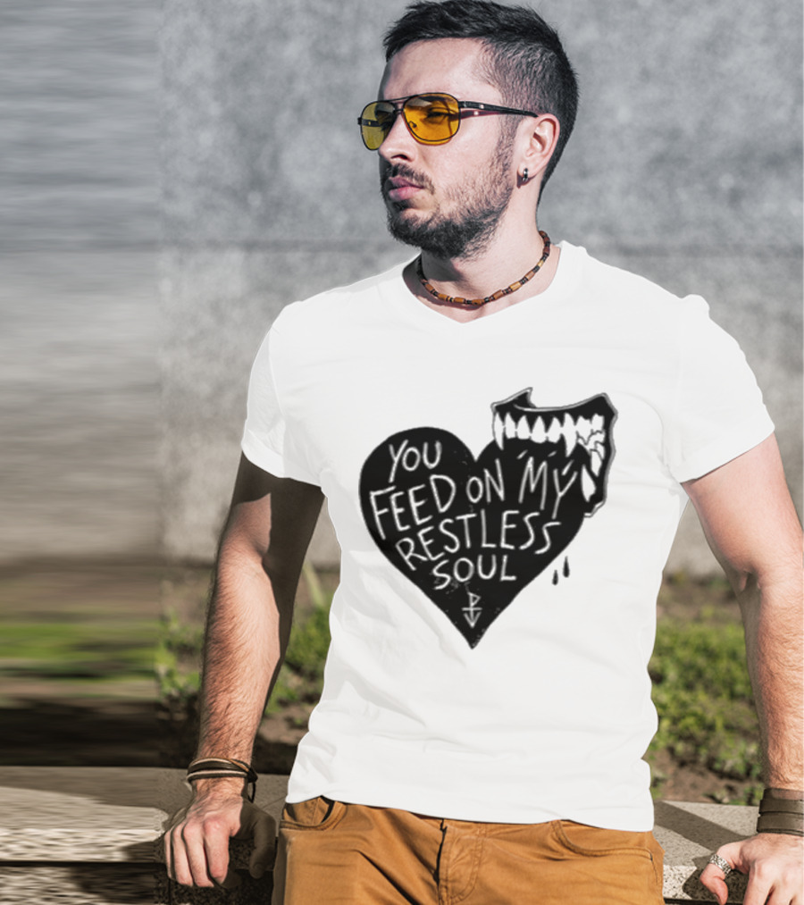 You Feed On My Restless Soul Aggressive Creature Burst Out Horror Theme T-Shirt