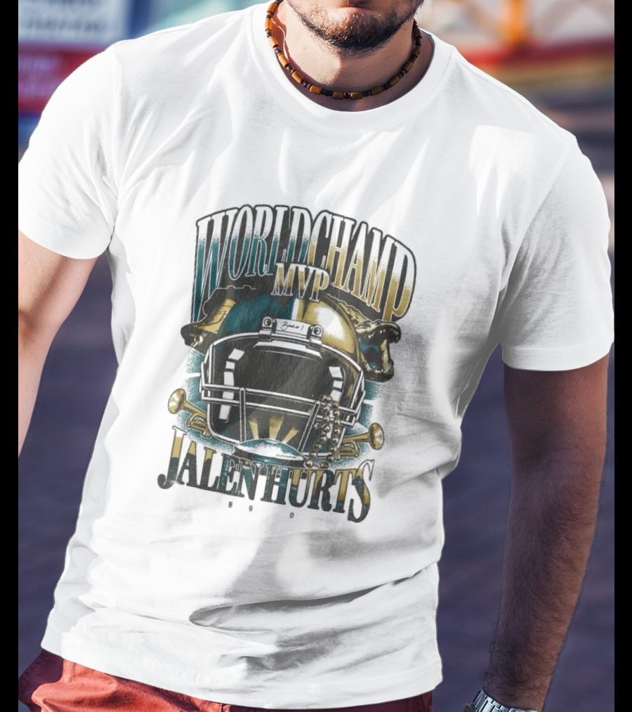 World Champ MVP Jalen Hurts Helmet Design T-Shirt