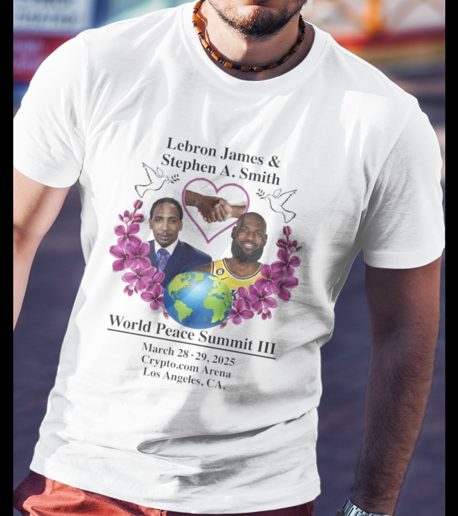 Lebron James Stephen A. Smith World Peace Summit III March 18-20 2025 Crypto.com Arena Los Angeles T-Shirt