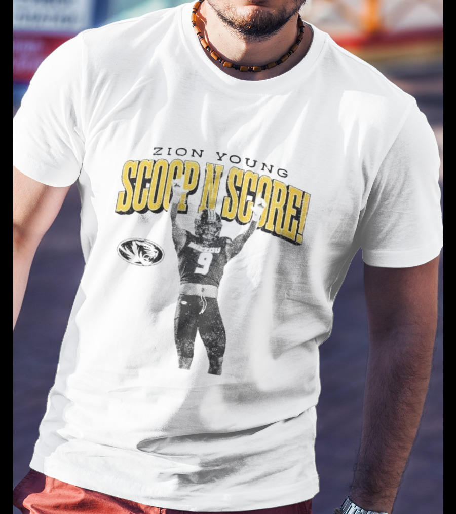 Zion Young Scoop N Score Missouri Tigers Player Number 9 Celebrate Victory T-Shirt