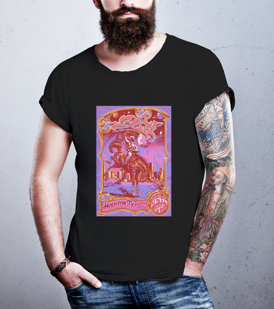 311 Band Space Themed Houston TX March 2026 Moon 2 Mars Festival Tour T-Shirt