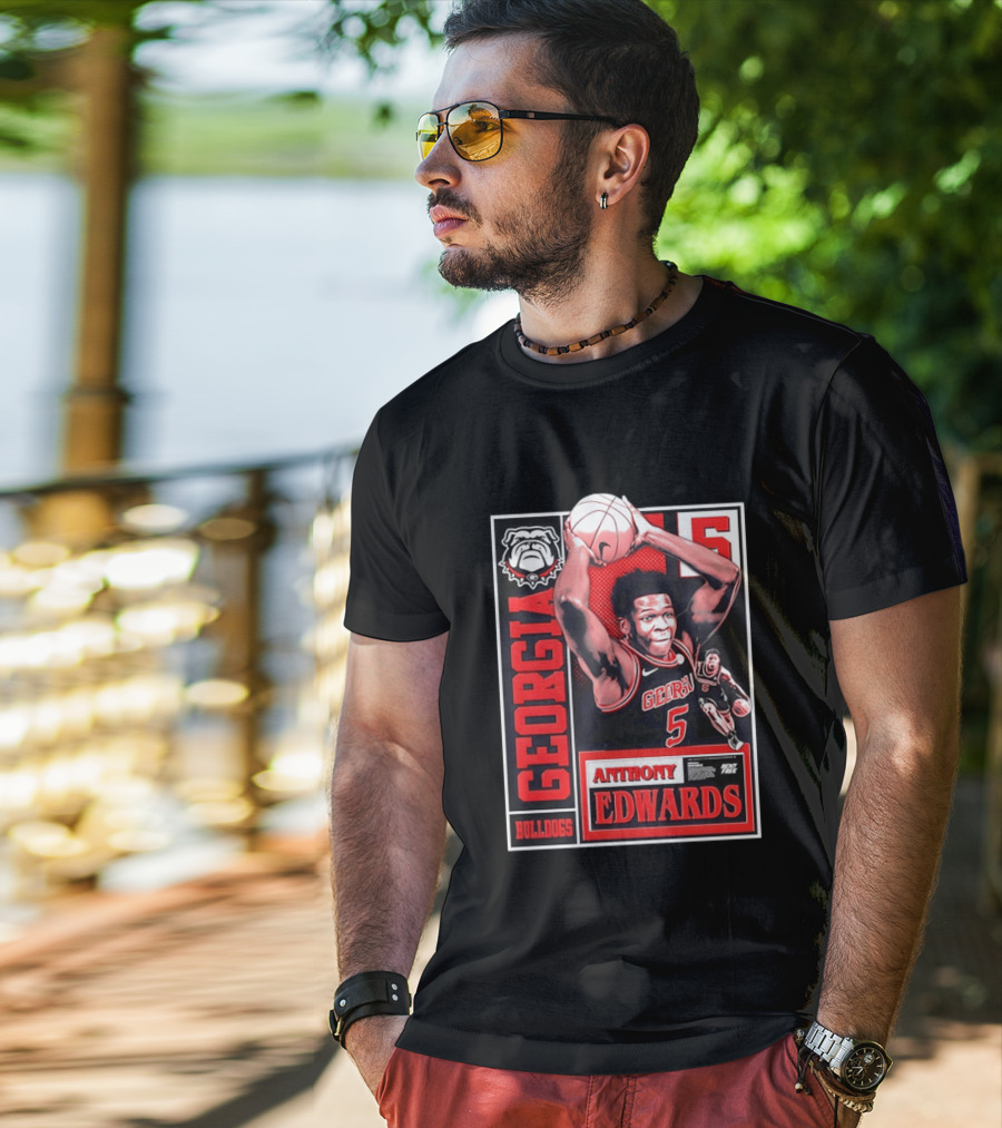 Anthony Edwards Georgia Bulldogs Basketball 5 NBA Draft T-Shirt