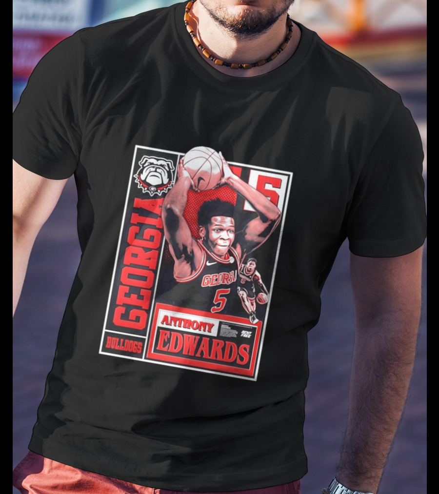 Anthony Edwards Georgia Bulldogs Basketball 5 NBA Draft T-Shirt