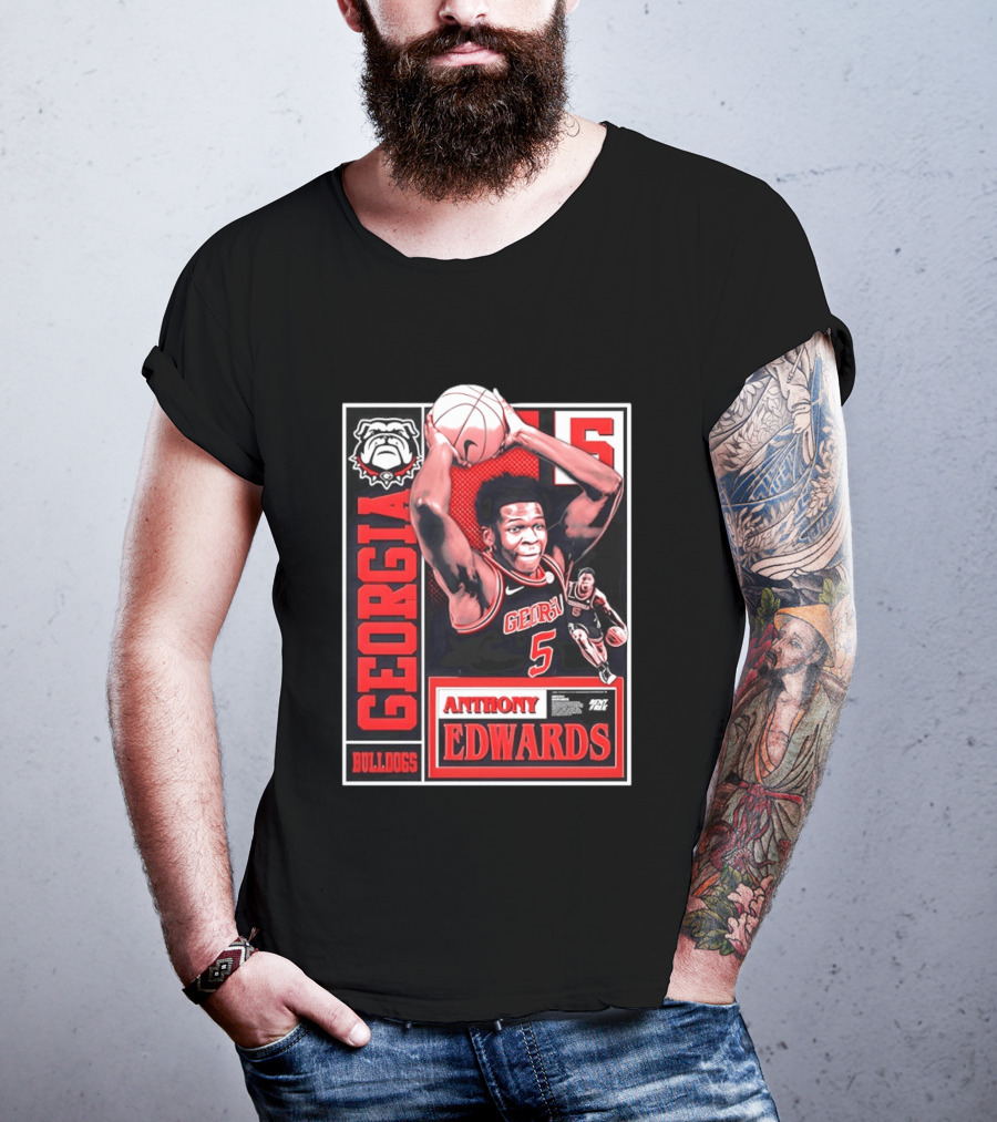Anthony Edwards Georgia Bulldogs Basketball 5 NBA Draft T-Shirt