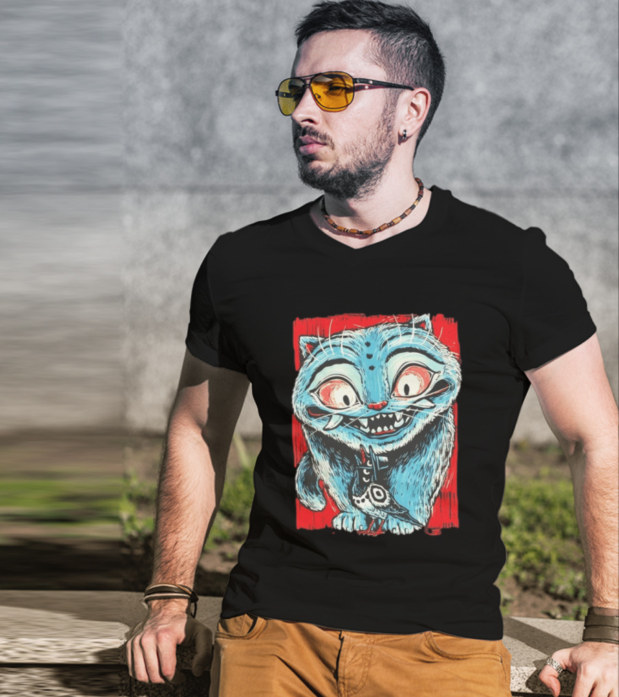 Derpy Tiger And Sussy KPop Demon Hunters Tiger And Crow Duo Colorful Cartoon T-Shirt