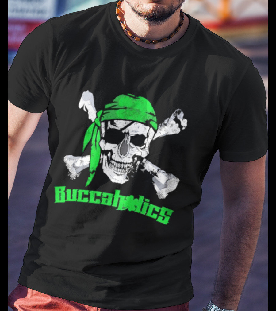 Buccaholics Green Pirate Skull Crossbones Bandana T-Shirt