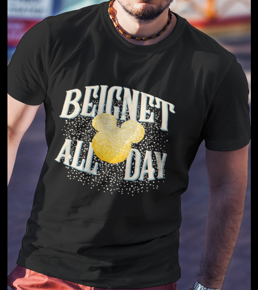 Disney Beignet All Day Mickey Mouse Powdered Sugar Delight T-Shirt