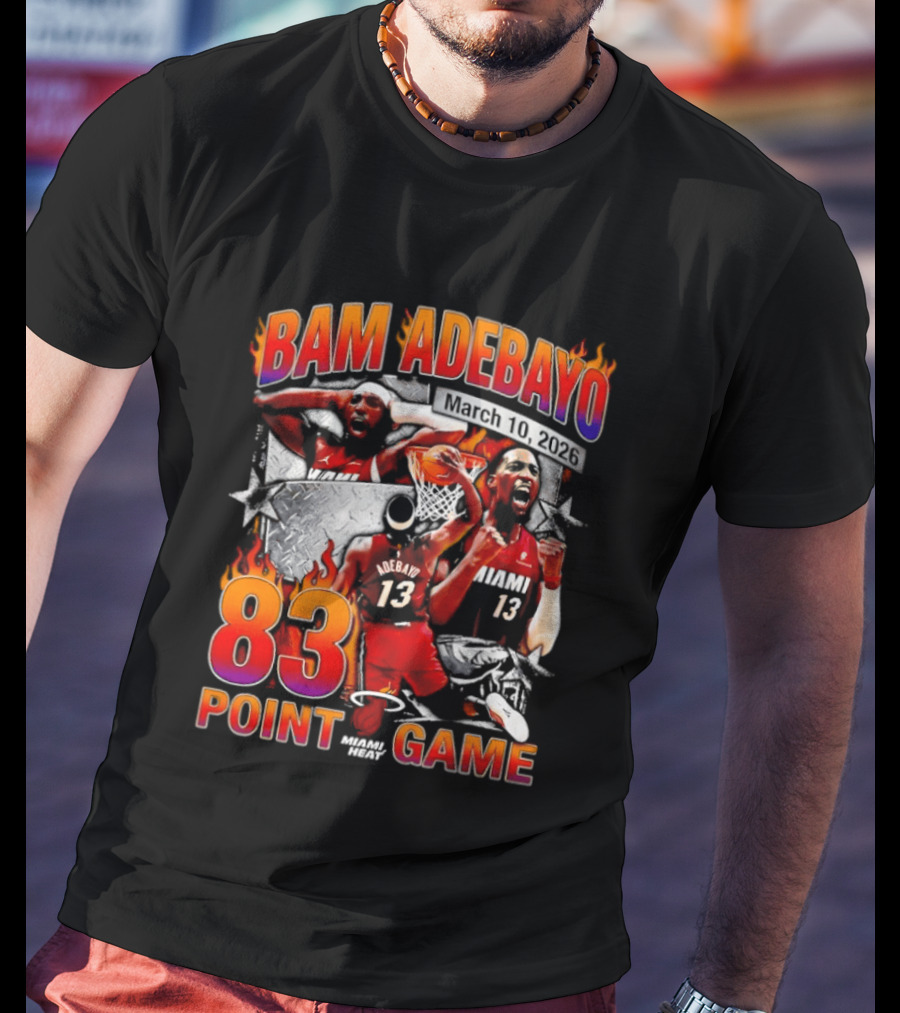 Bam Adebayo 83 Point Game Miami Heat Vice City 90s Basketball T-Shirt