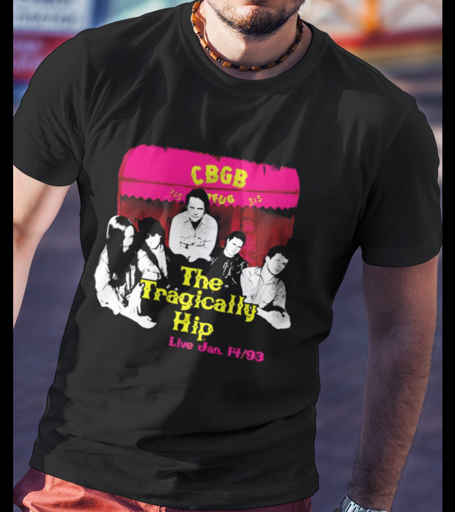 CBGB The Tragically Hip Live Jan 14 93 Vintage Style Music Venue Homage T-Shirt