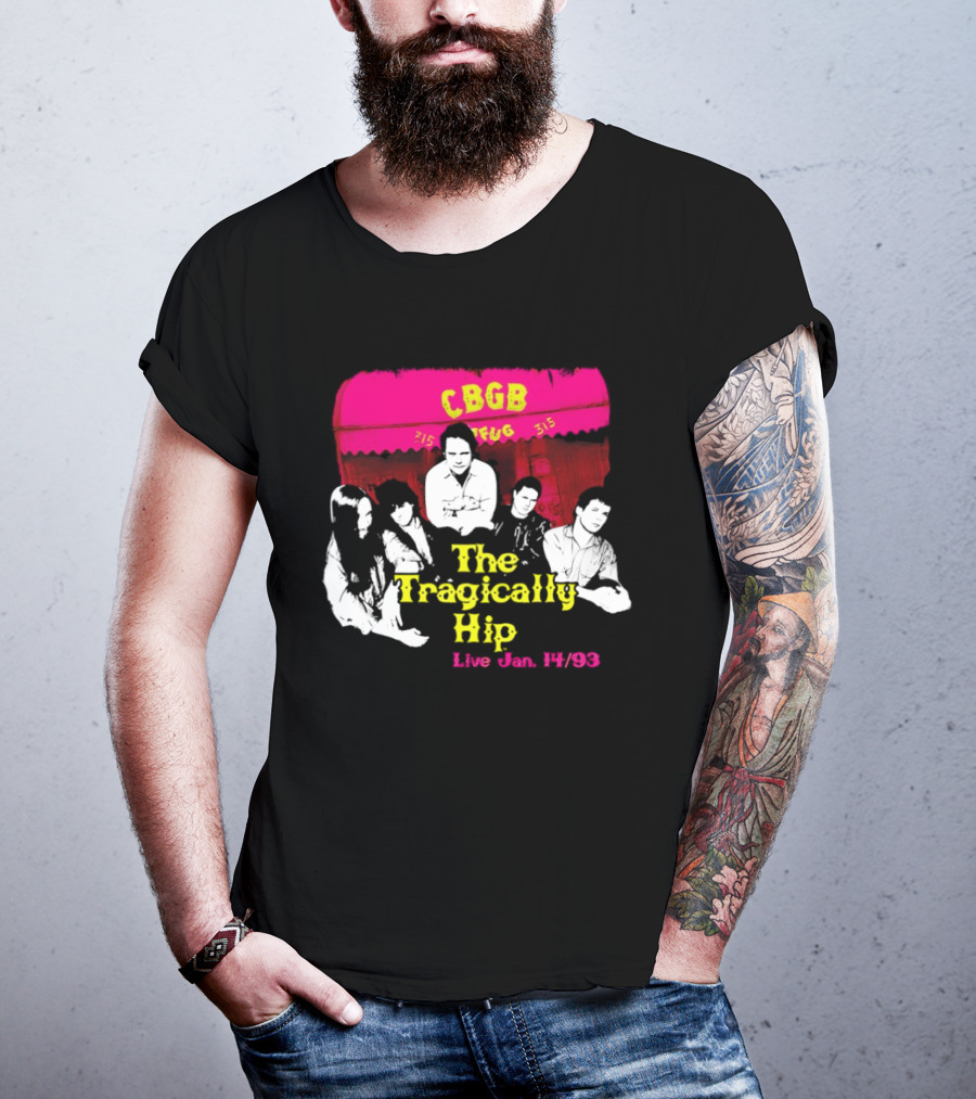 CBGB The Tragically Hip Live Jan 14 93 Vintage Style Music Venue Homage T-Shirt